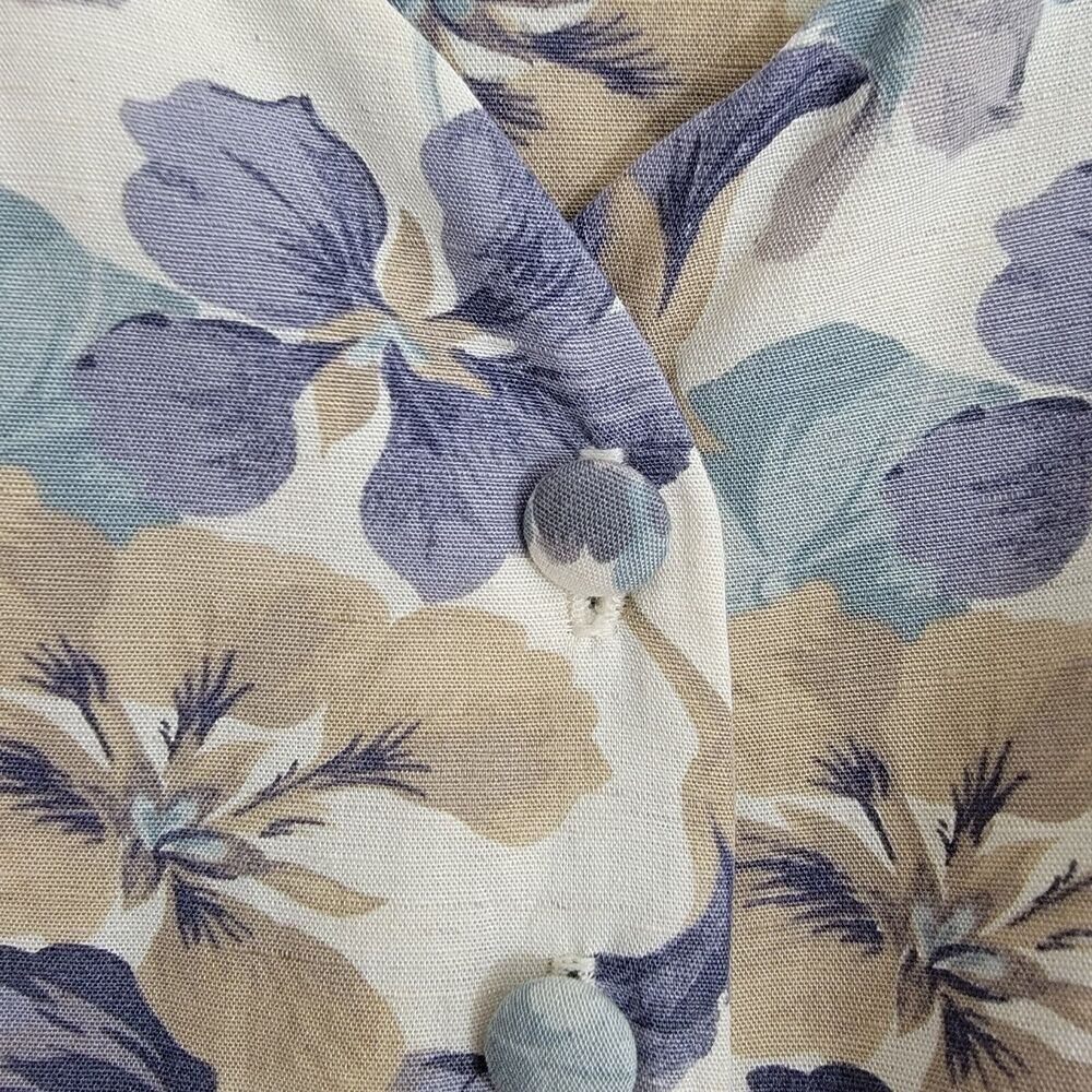 VTG Laura Ashley Great Britain Floral Puff Sleeve Midi Dress Sz 12 Cottagecore - Picture 4 of 16